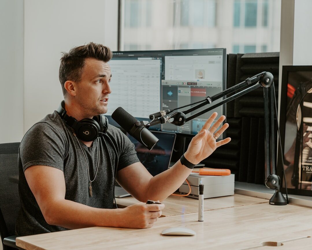 podcast host speaking